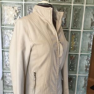 Big Chill Vintage Faux Leather Jacket in Cream